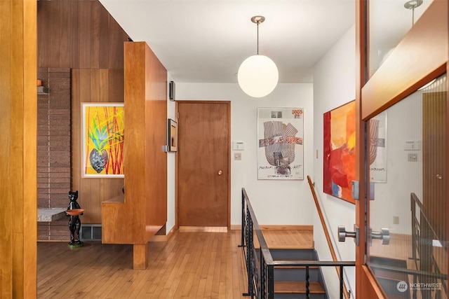 hall featuring light hardwood / wood-style floors