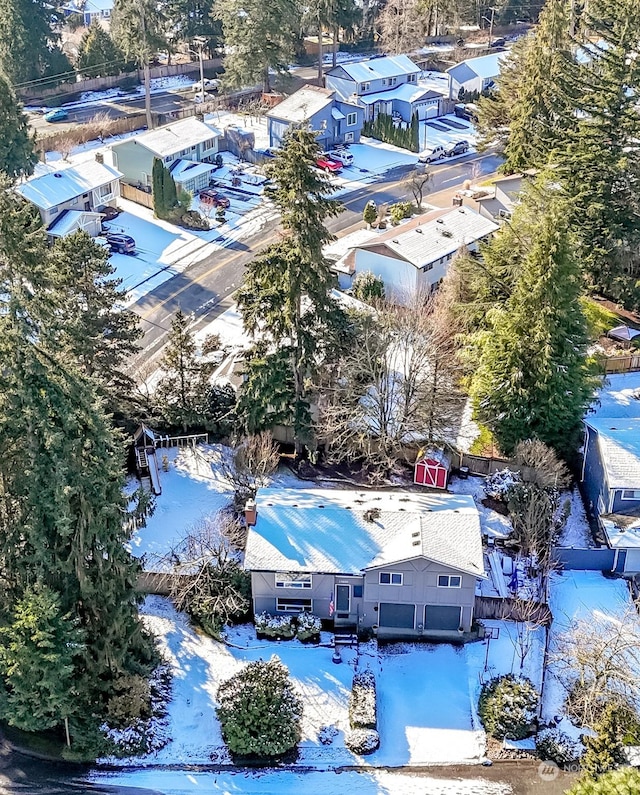 view of snowy aerial view