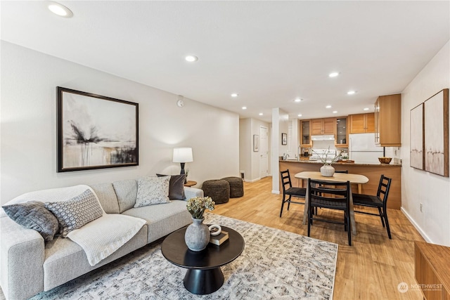 living room featuring light hardwood / wood-style floors