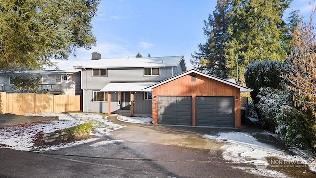 view of front facade with a garage