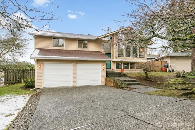 view of front of house with a garage