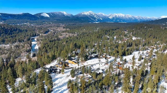 aerial view with a mountain view