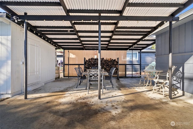 view of patio featuring a pergola