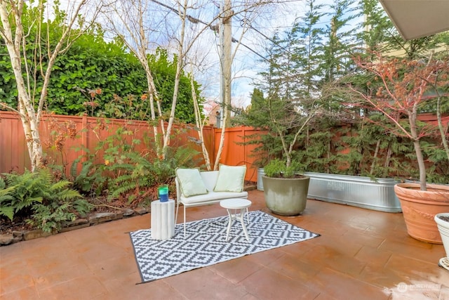 view of patio / terrace featuring an outdoor hangout area