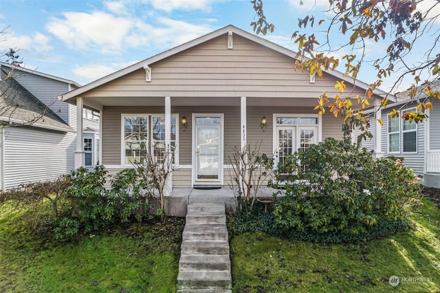 bungalow-style house featuring a porch