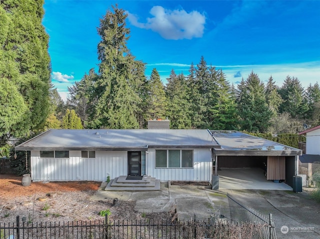 ranch-style house with central AC