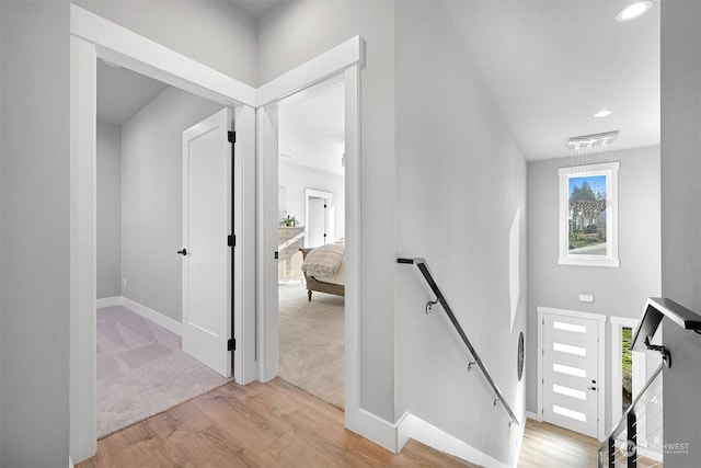 hallway featuring light hardwood / wood-style floors