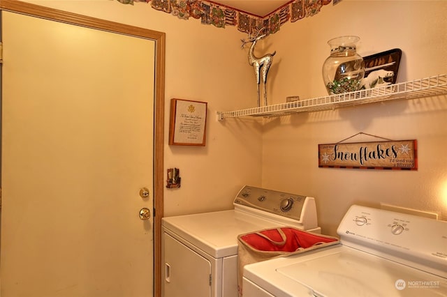 laundry area featuring independent washer and dryer