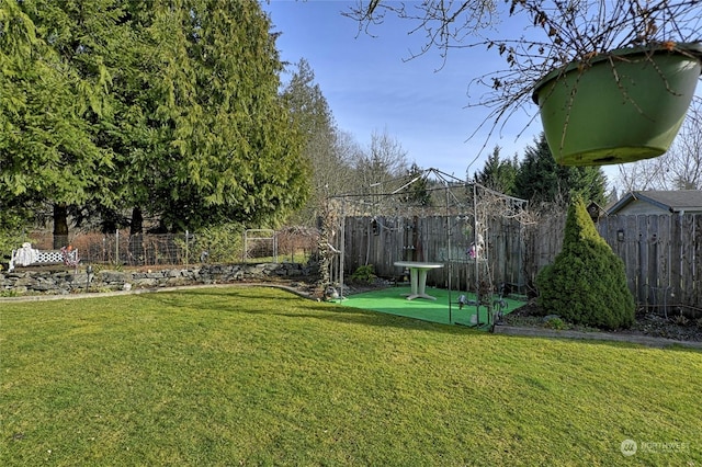 view of yard with a gazebo