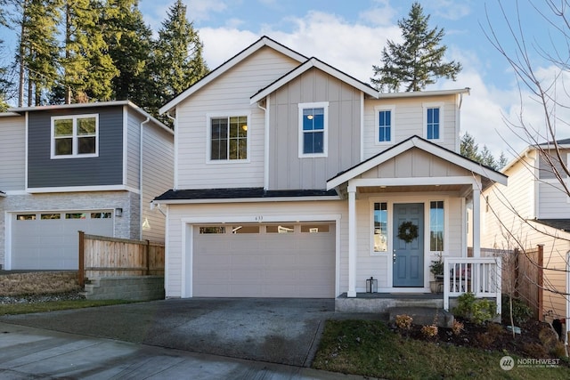 view of front of home featuring a garage