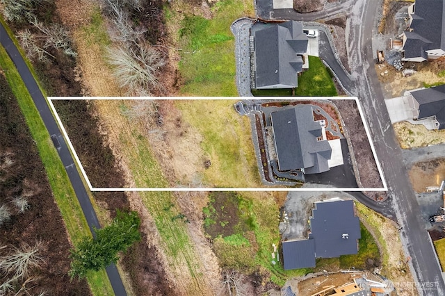 bird's eye view with a residential view