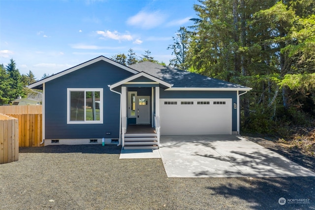 view of front facade featuring a garage