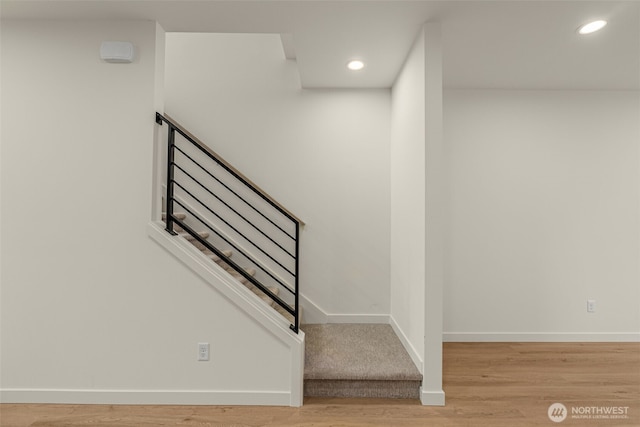 9221D 14th Ave NW, Seattle, WA 98117 - stairway with wood finished floors and recessed lighting
