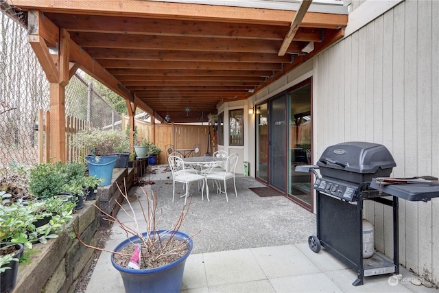 view of patio with grilling area