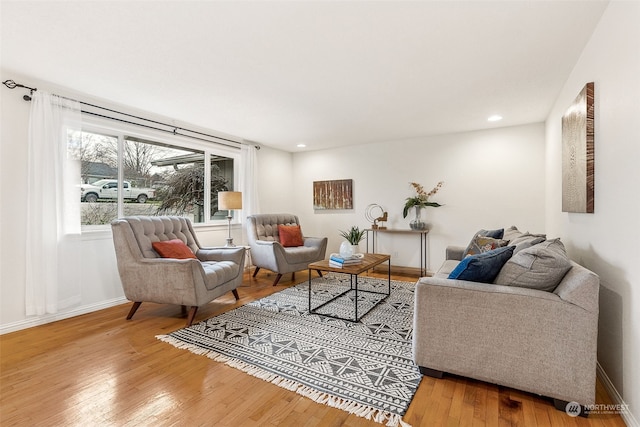 living room featuring hardwood / wood-style floors