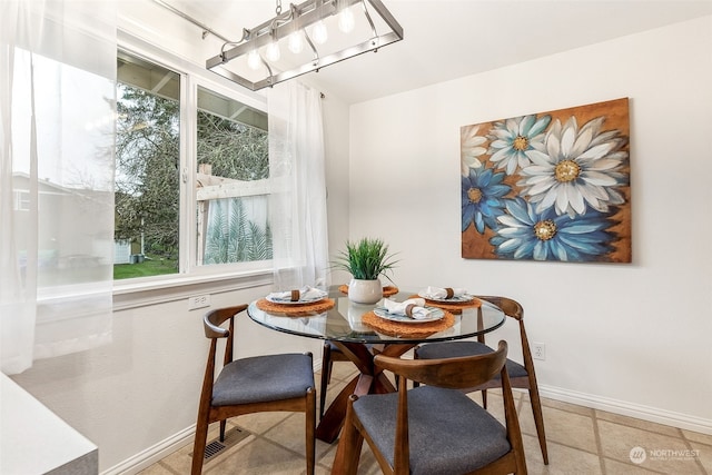 view of dining area