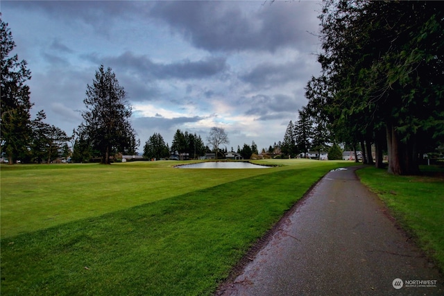 surrounding community featuring a lawn