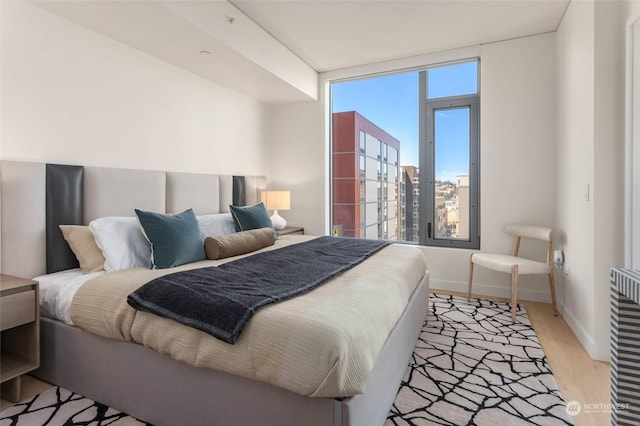 bedroom featuring light hardwood / wood-style flooring