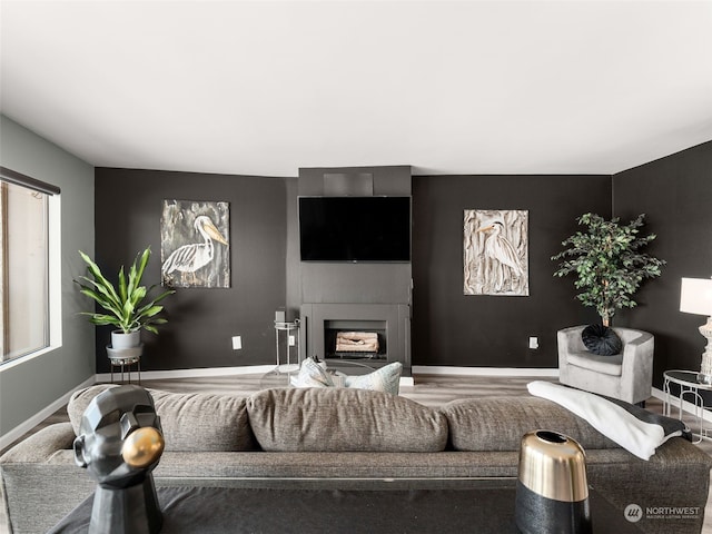 living room featuring hardwood / wood-style floors