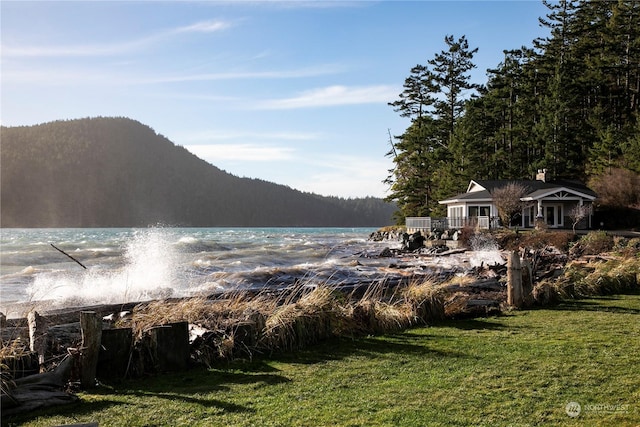 property view of water with a mountain view