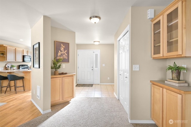 view of carpeted foyer