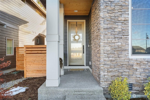 view of doorway to property