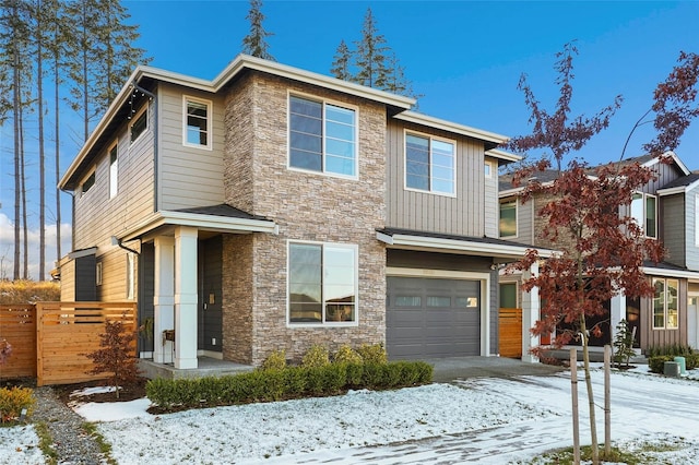 view of front facade with a garage