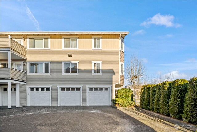 exterior space featuring a garage