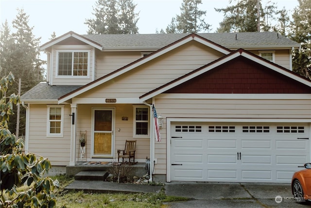 view of front facade with a garage