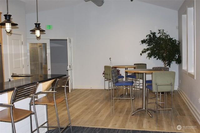 dining room with light hardwood / wood-style flooring