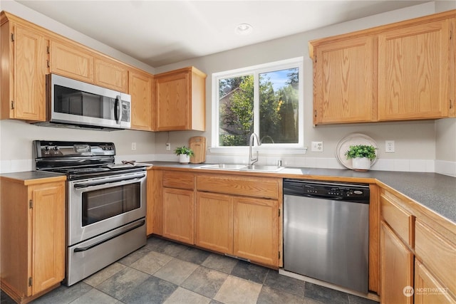 kitchen with stainless steel appliances and sink