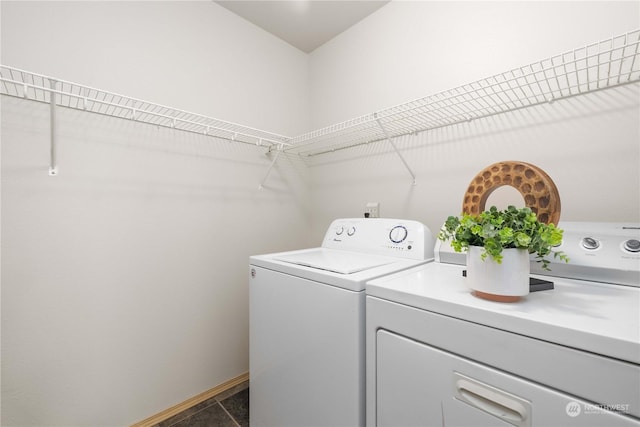 washroom featuring washer and dryer