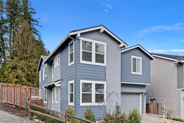 view of front of house with a garage