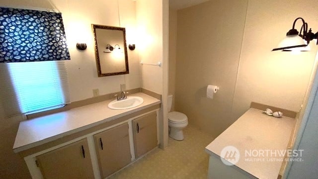 bathroom with vanity and toilet