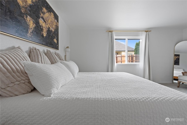 bedroom with carpet floors