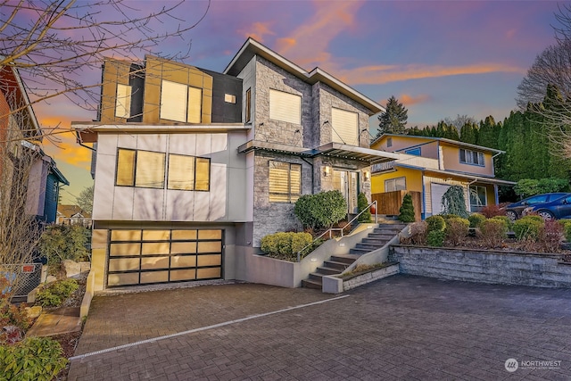 contemporary house with a garage