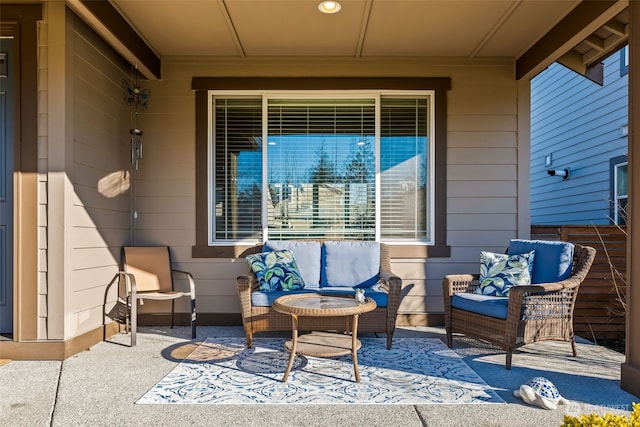 view of patio featuring outdoor lounge area