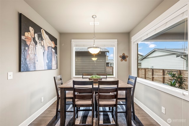 dining room featuring dark wood-type flooring