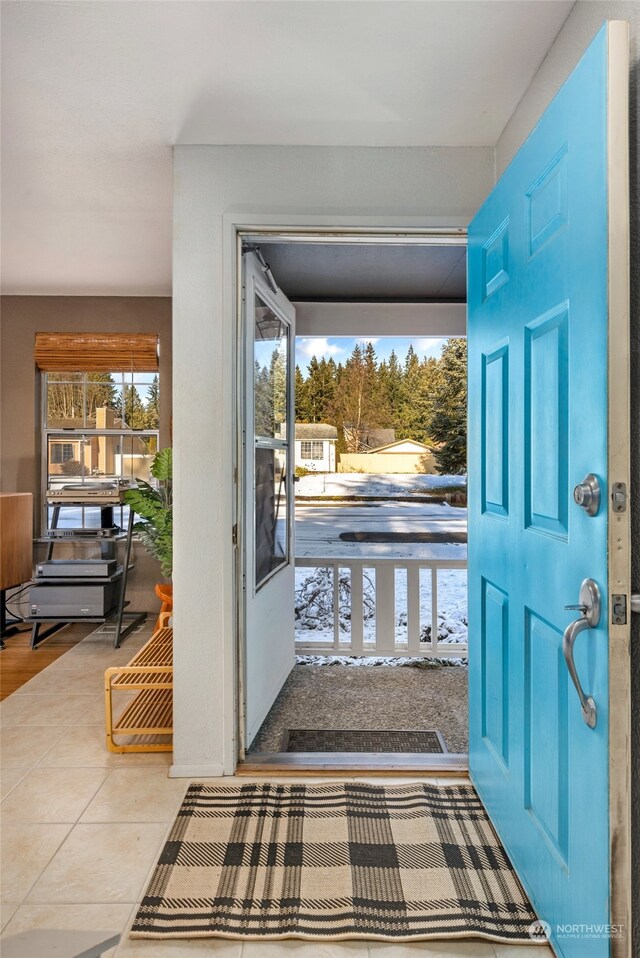 view of tiled entrance foyer