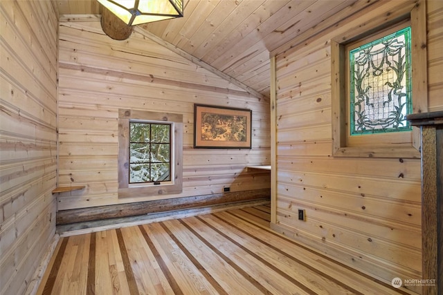 view of sauna featuring hardwood / wood-style flooring