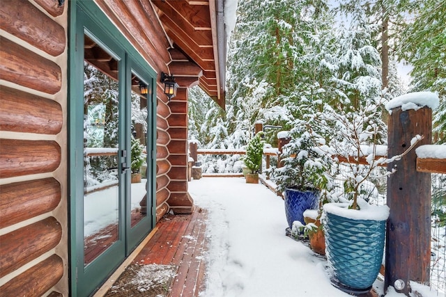 exterior space with french doors