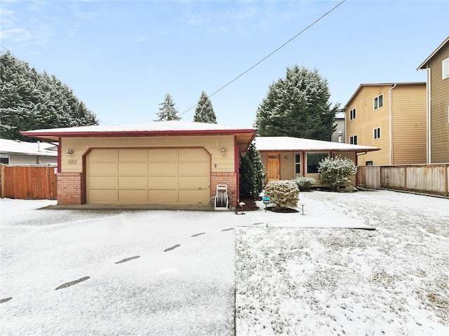 view of front facade with a garage