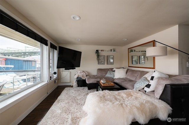 interior space featuring dark hardwood / wood-style floors