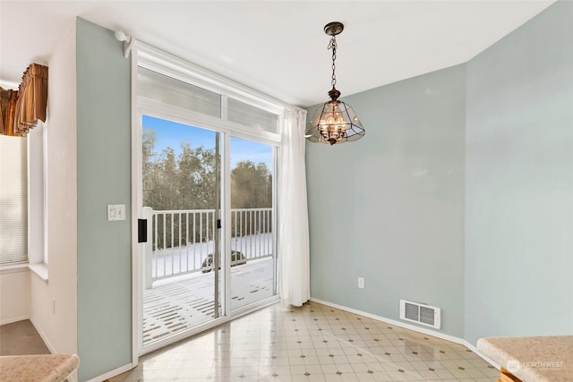 view of unfurnished dining area