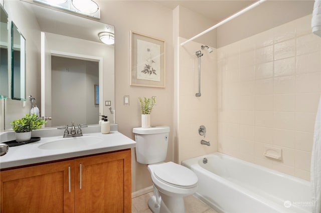 full bathroom with vanity, toilet, and shower / bath combo