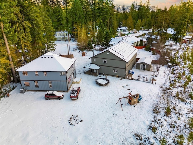 view of snowy aerial view