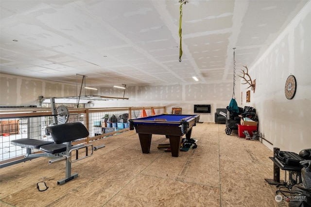 recreation room with pool table