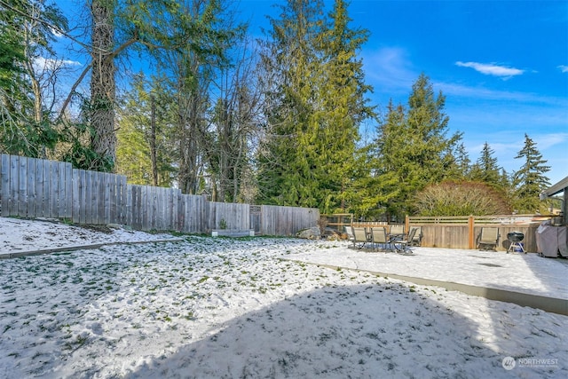 view of snowy yard