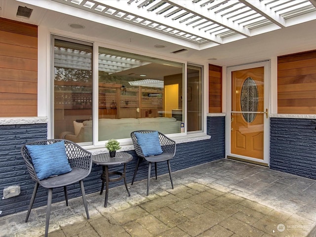 view of patio with a pergola