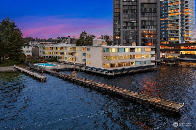 view of property's community featuring a water view